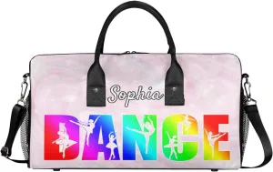 Personalized Dance Bag Gym Bags, Custom Neme Dance Ballet Sports Duffel Bags Weekender Bags Custom Travel Duffel Bag Bag Abstract Glitter
