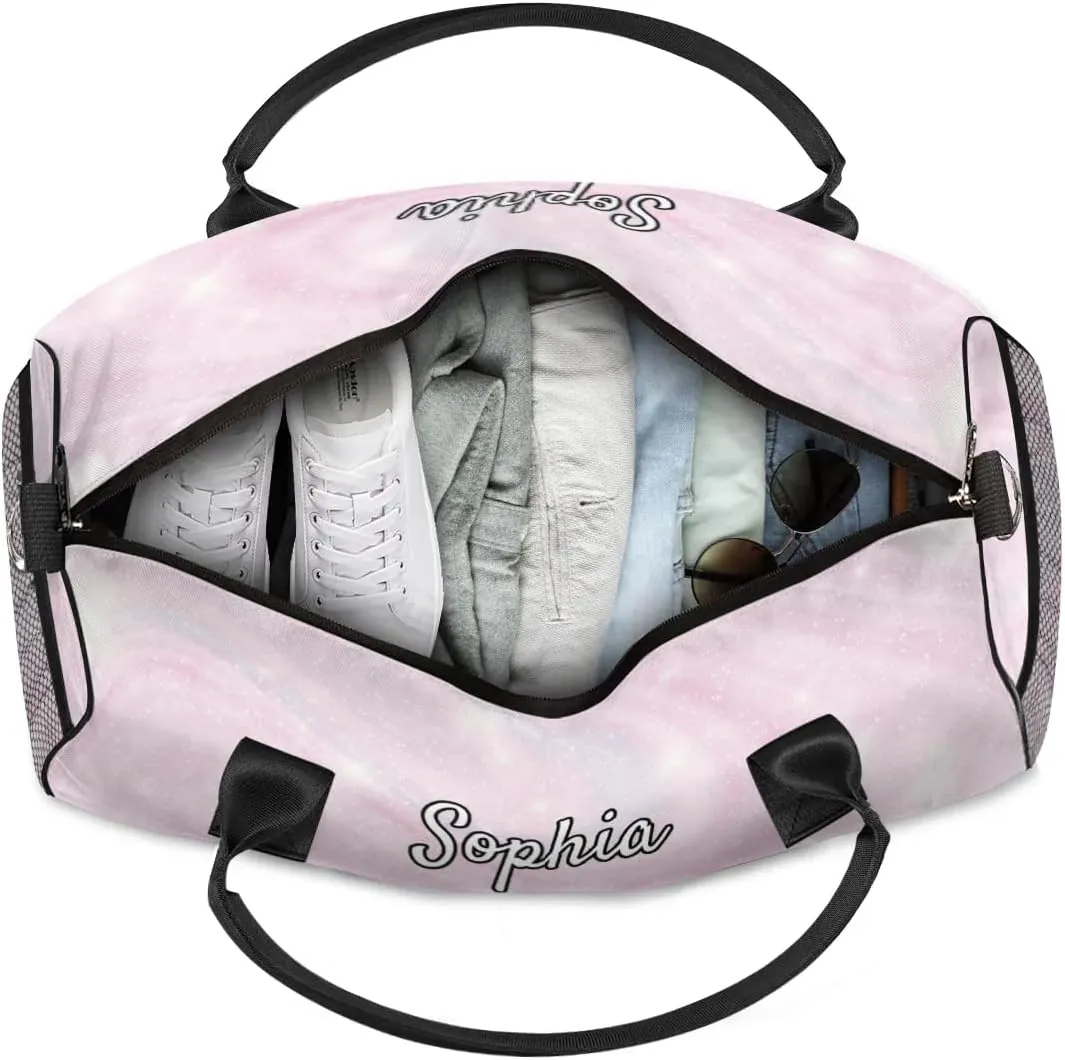 Personalized Dance Bag Gym Bags, Custom Neme Dance Ballet Sports Duffel Bags Weekender Bags Custom Travel Duffel Bag Bag Abstract Glitter