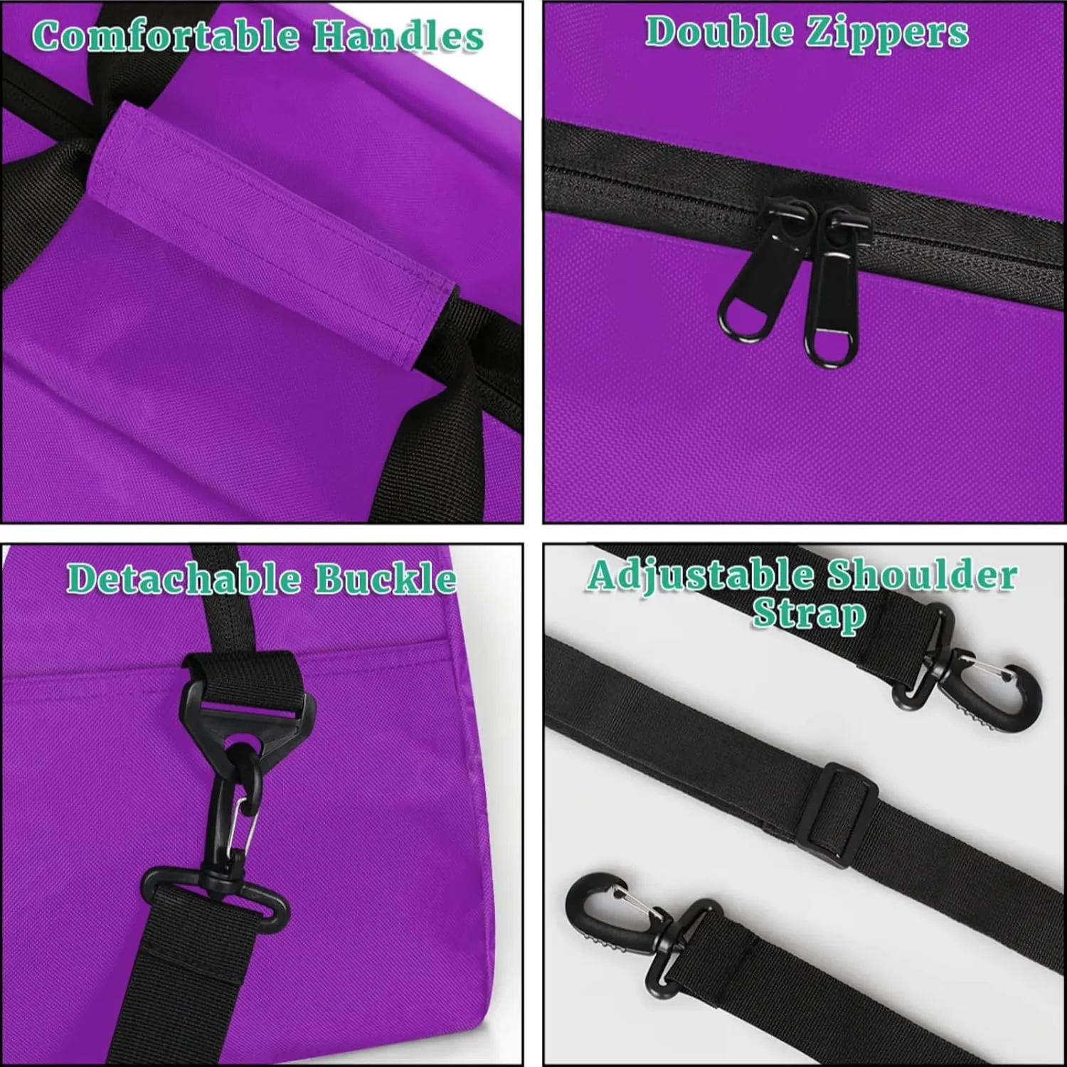 Personalized Gym Bag for Teens, Custom Dark Orchid Purple Dance Bag Named Overnight Gym Silhouette Love Heart Duffel Bag for Practice Gymnastics Ballet Sports Bag