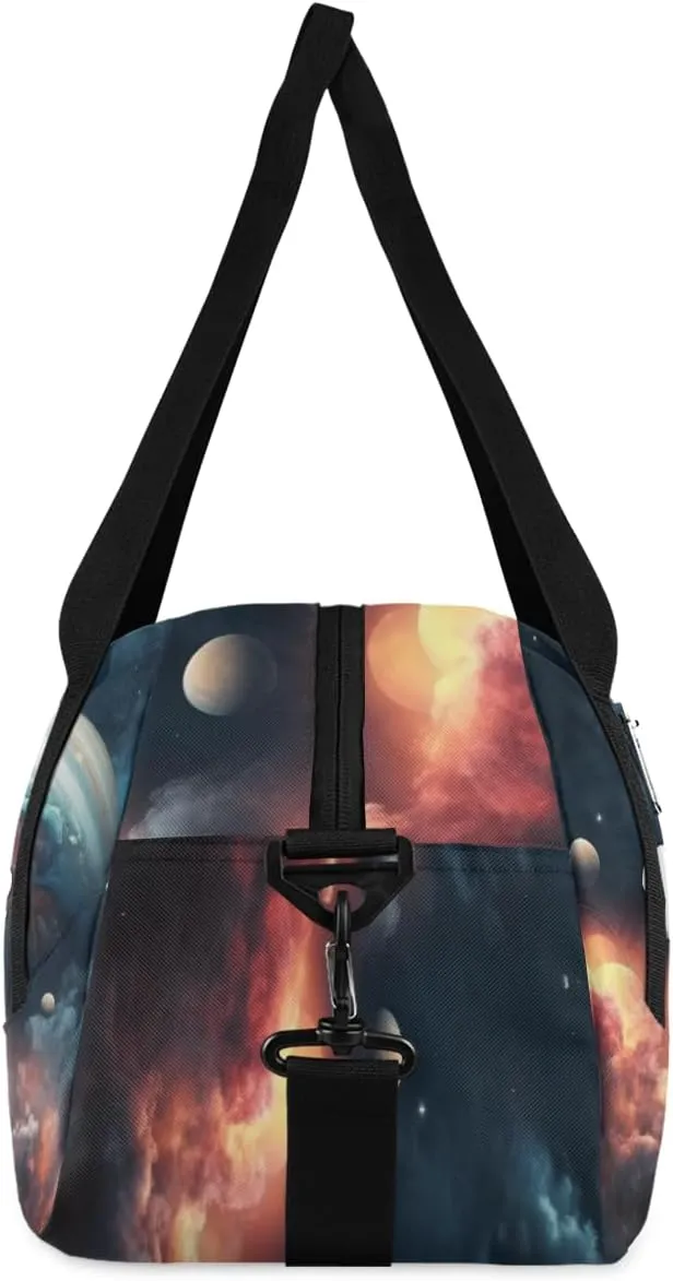 Personalized Kids Duffel Bag Galaxy Planet Nebula,Custom Sport Gym Bag for Boys Girls,WWeekender Overnight Bags Travel Duffel Bag,Customized Kids Gift
