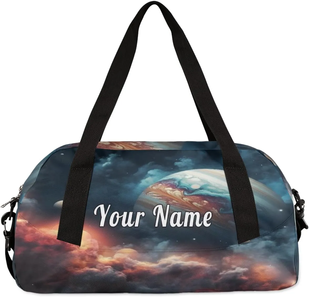 Personalized Kids Duffel Bag Galaxy Planet Nebula,Custom Sport Gym Bag for Boys Girls,WWeekender Overnight Bags Travel Duffel Bag,Customized Kids Gift