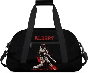 Personalized Kids Sports Duffel Bag with Name Custom Weekender Overnight Bag for Boys Girls Gym Bag Travel Dance Gymnastics Duffel Bag, Sports Baseball