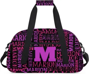 Personalized Sport Gym Bag Duffel Bag for Boys Girls, Custom Name Dance Bag Weekender Bags Travel Duffel Bag Tote Bag for Kids Pink Purple Black