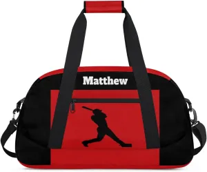 Personalized Sports Baseball Training Bag for Boys, Custom Name Baseball Carry On Weekender Gymnastics Gym Bag for Men Travel Business Trip, Sports Baseball Silhouette