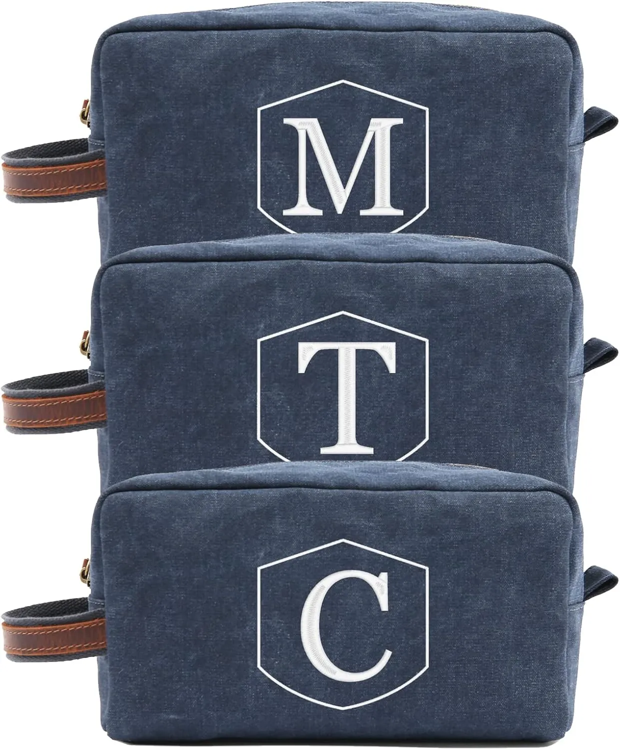Personalized Toiletry Bags with Name & Title, Custom Dopp Kit, Embroidered Travel Toiletry Bag for Men & Women, 7 Thread Colors, Wedding Gifts for Groomsmen Proposal