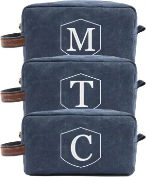 Personalized Toiletry Bags with Name & Title, Custom Dopp Kit, Embroidered Travel Toiletry Bag for Men & Women, 7 Thread Colors, Wedding Gifts for Groomsmen Proposal
