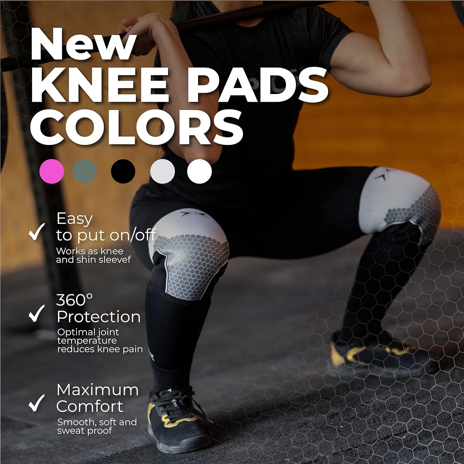 PICSIL Knee Sleeves 5&7mm (1 Pair) Support & Compression for Weightlifting, Powerlifting & Cross Training, Premium Protective Knee Pads for Comfort and Safety, Women & Men