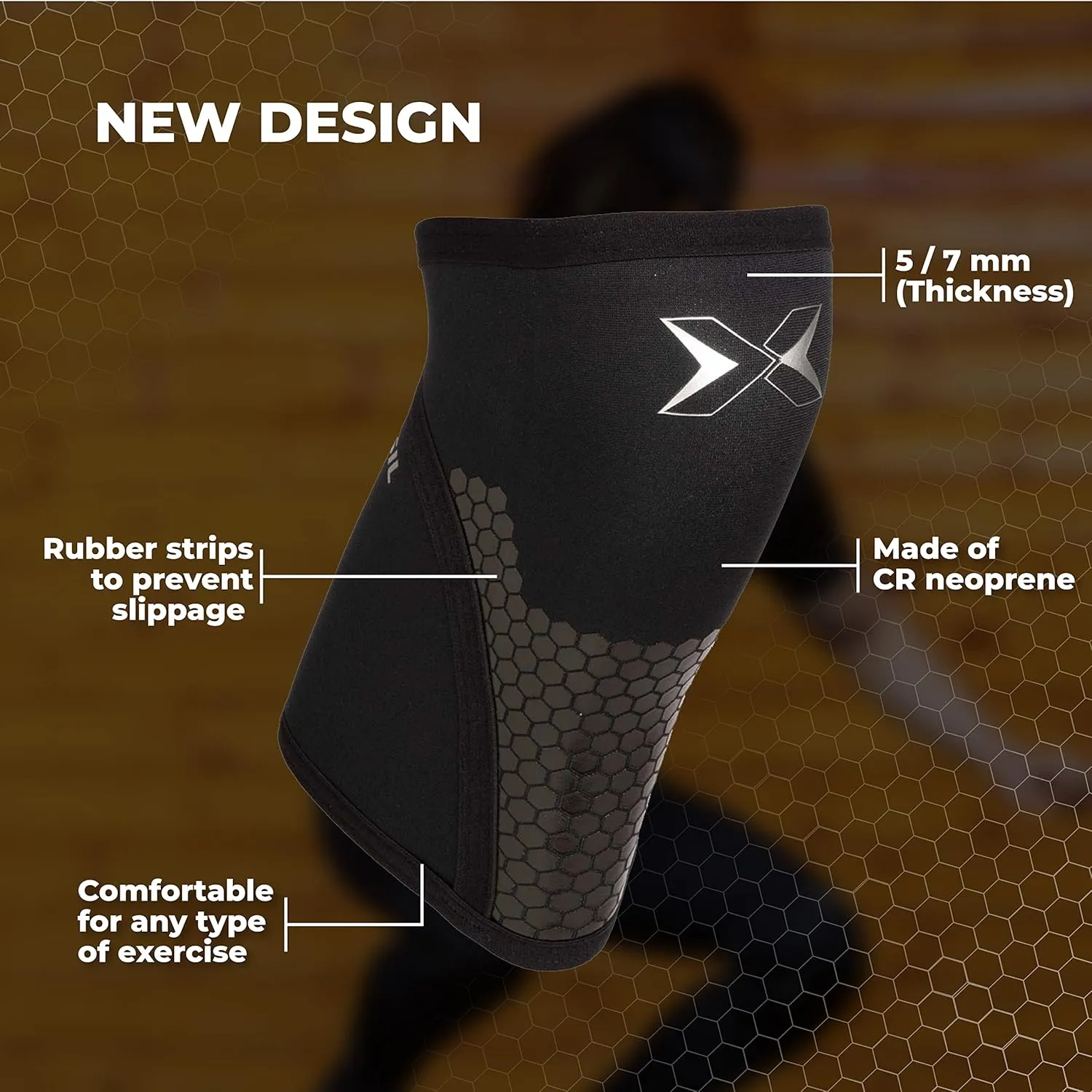 PICSIL Knee Sleeves 5&7mm (1 Pair) Support & Compression for Weightlifting, Powerlifting & Cross Training, Premium Protective Knee Pads for Comfort and Safety, Women & Men