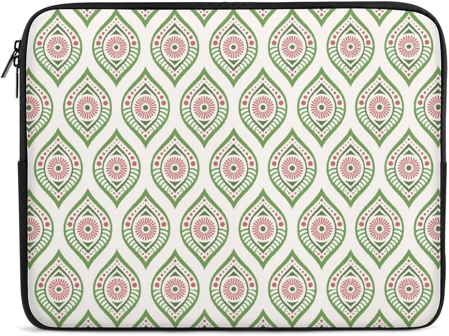 Pink Green Symmetrical Petal Eyes Laptop Sleeve for Women Men Notebook Impact Resistant Laptop Bag 17inch Protective Sleeves Case Computer Travel Storage Bag Zipper Carrying Case