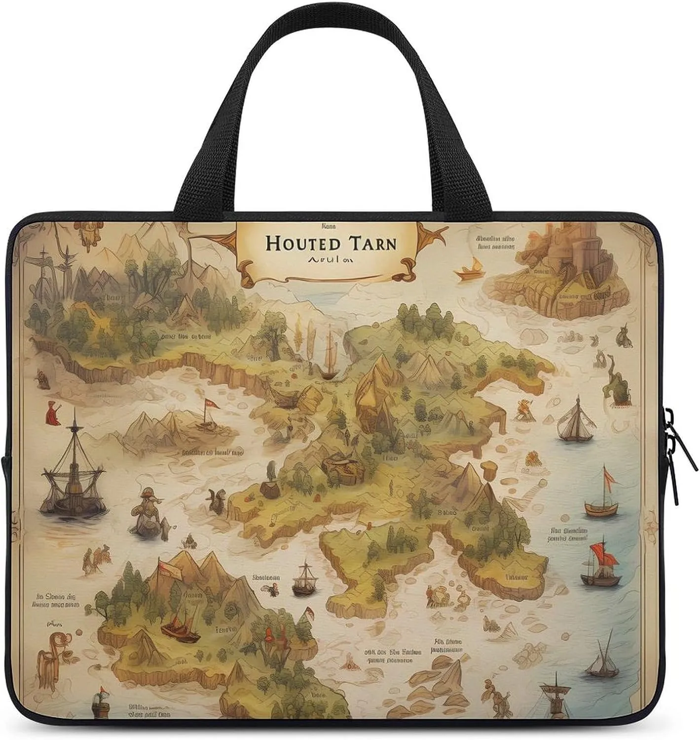 Pirate Treasure Map Laptop Bag Lightweight Computer Bag Laptop Carrying Case Handbag for Work Business