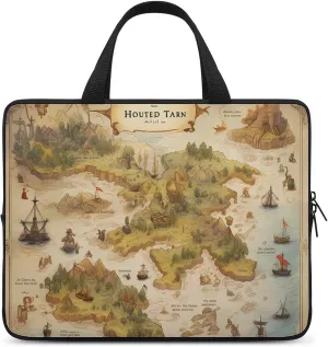 Pirate Treasure Map Laptop Bag Lightweight Computer Bag Laptop Carrying Case Handbag for Work Business