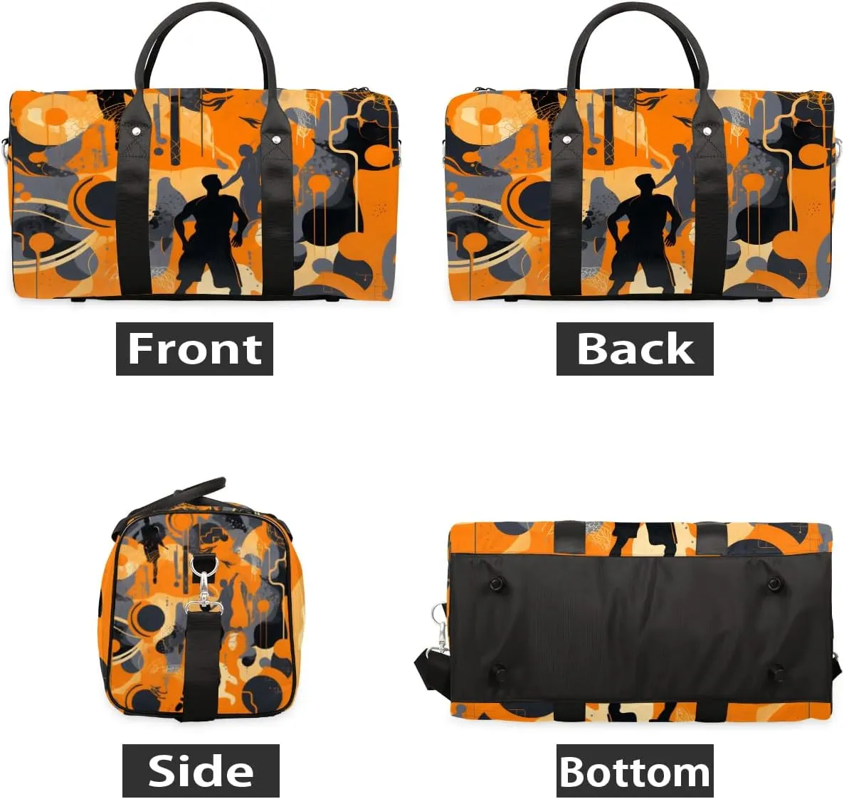 Play Basketballs Travel Duffel Bag for Women Men Waterproof Foldable Overnight Weekender Bag Large Capacity Sports Gym Bag