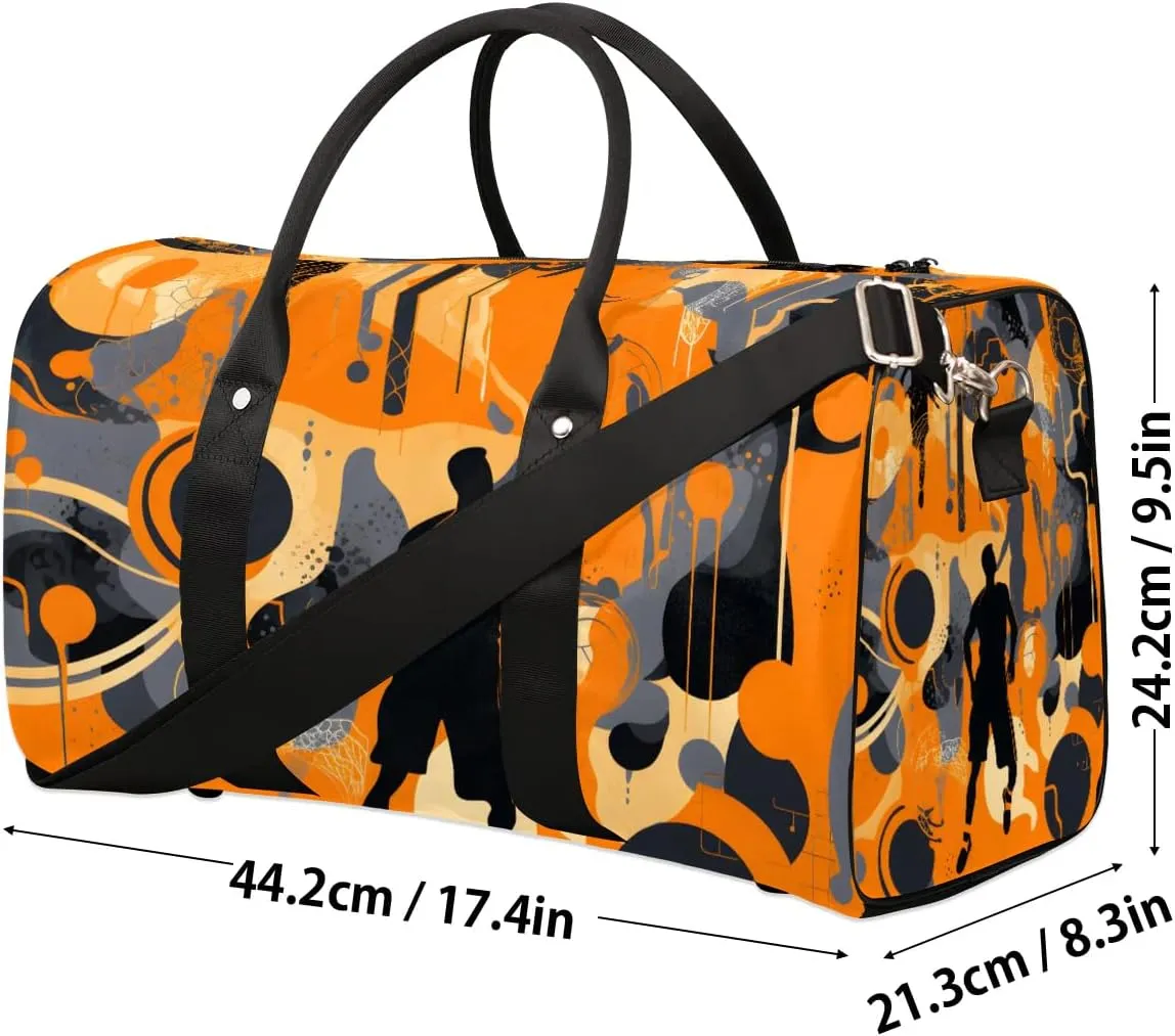 Play Basketballs Travel Duffel Bag for Women Men Waterproof Foldable Overnight Weekender Bag Large Capacity Sports Gym Bag