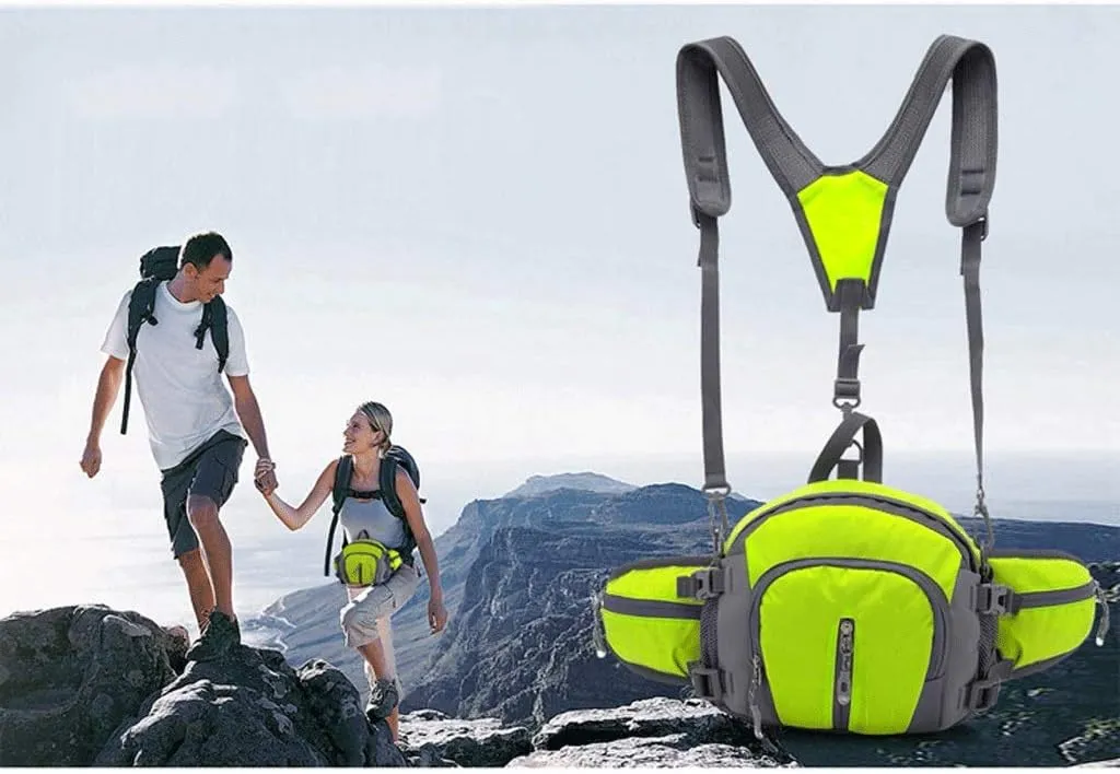 Pocket Bike Cycling Large Capacity Kettle Waist Bag Outdoor Sports Multifunction Bag Men And Women Travel Backpack(Black)