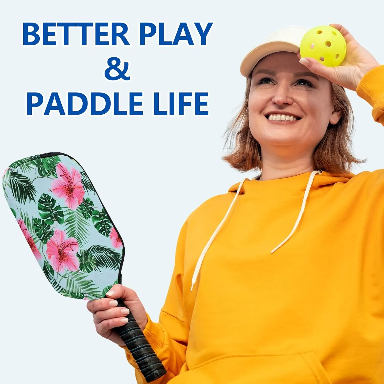 Poen 4 Pcs Ball Paddle Covers 8.5 x 11 Inch Protective Paddle Cover Racket Sleeve Bag with Zipper Universal Case Size Fits up to 8.25 in Wide for ball Sports Men Women Gift