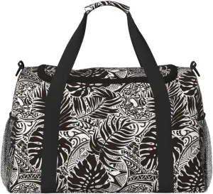 Polynesian Style With Leave Travel Duffle Bag Carry On Duffle Bags For Womens & Mens Travel Overnight Bag Tote Bag Yoga Gym Bag