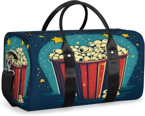 Popcorn Duffle Bag for Travel, Overnight Weekend Gym Carry On Luggage Bag, Food Travel Duffel Bag for Men Women