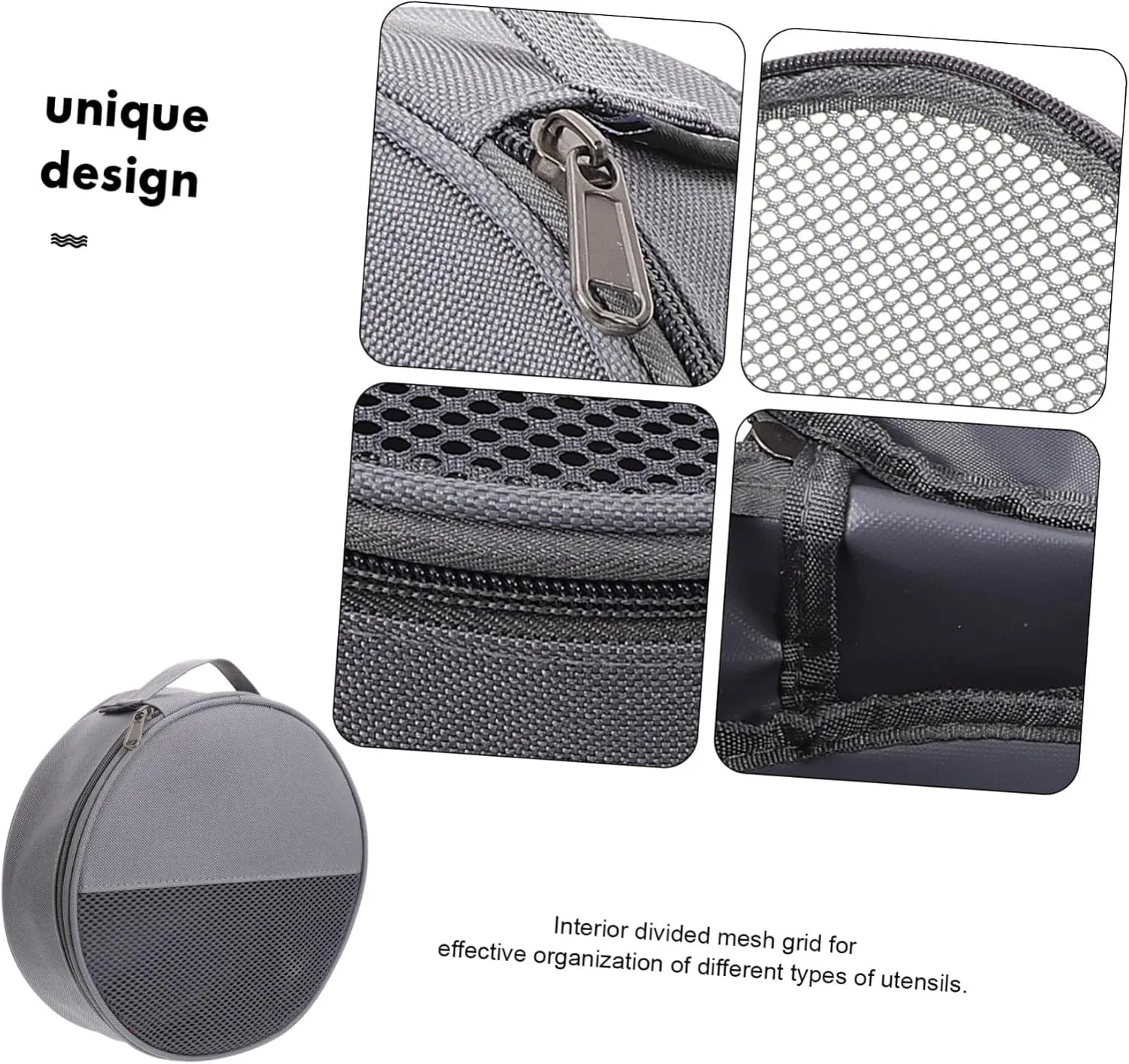 POPETPOP Outdoor Tableware Bag Canvas Bag Camping Supplies Round Plate Bag Camping Storage Organizer Outdoor