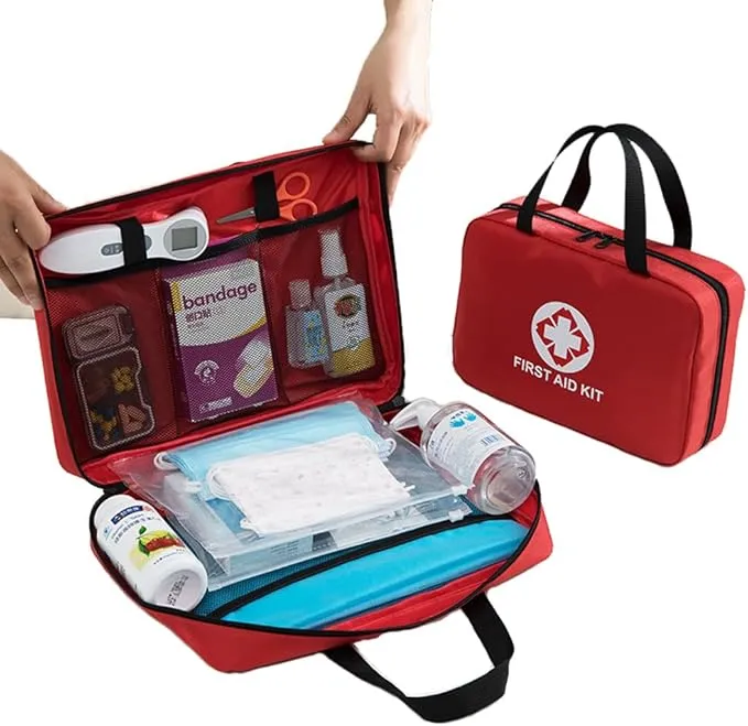 Portable Empty First Aid Bag, Waterproof Emergency Travel Pouch for Home, Office, Car, Outdoors, Boat, Camping, Hiking