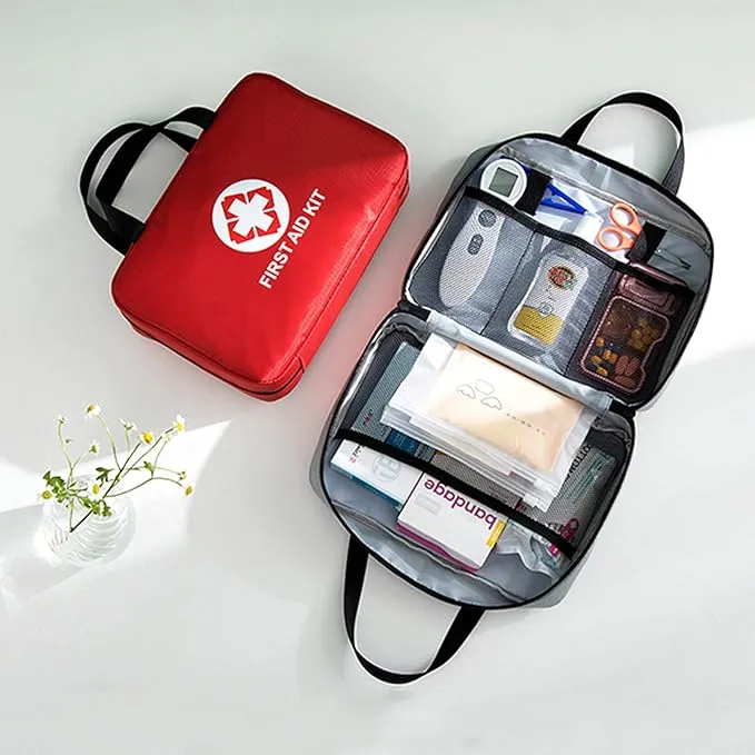 Portable Empty First Aid Bag, Waterproof Emergency Travel Pouch for Home, Office, Car, Outdoors, Boat, Camping, Hiking
