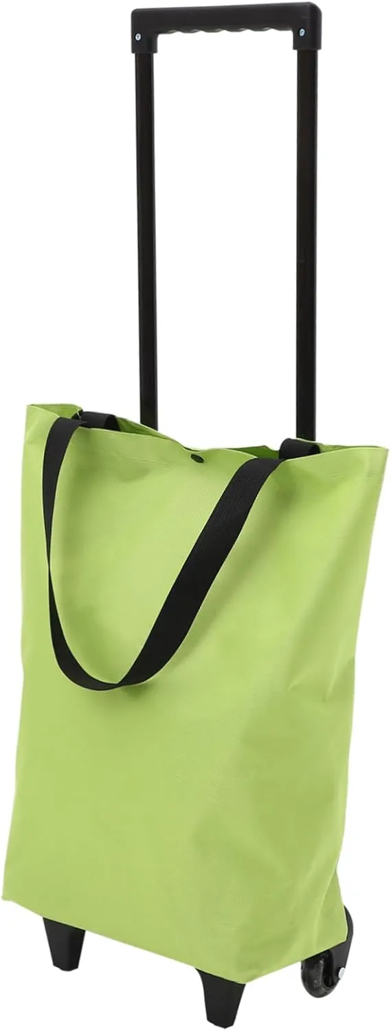 Portable Foldable Shopping Cart with Wheels Rolling Tote Bag for Women Lightweight Design for Grocery Store Trips Compact and Easy to Store