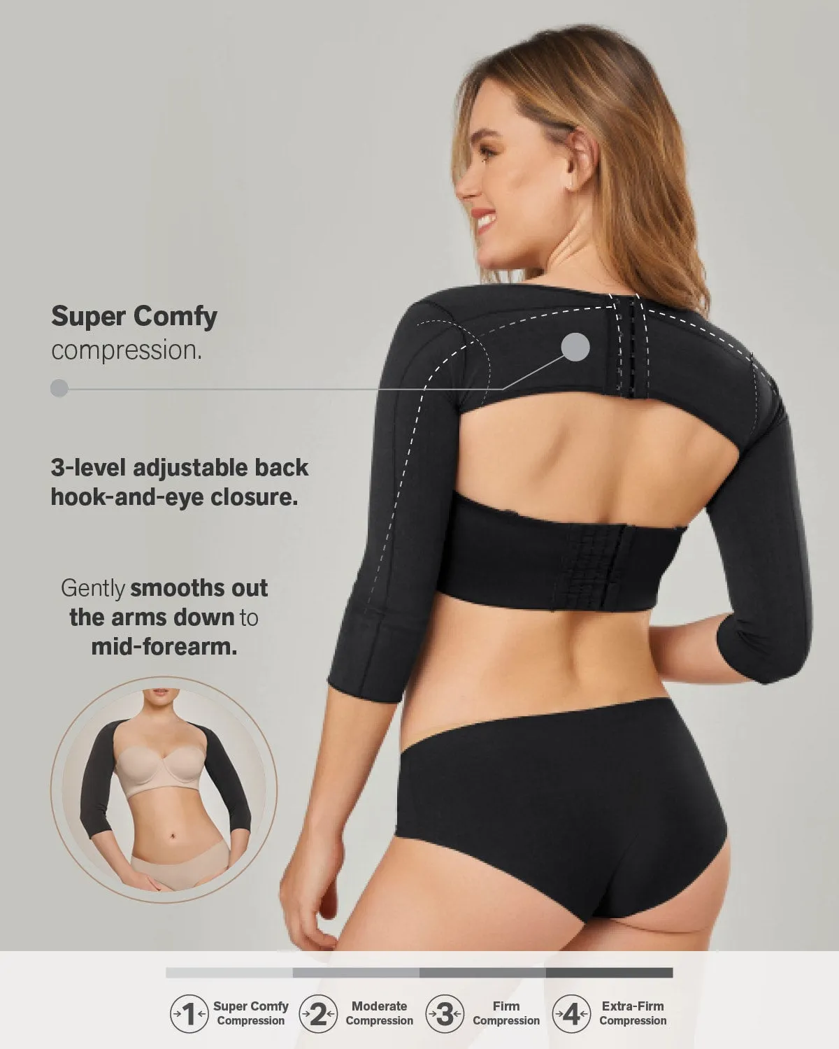 Post-Surgical Long Sleeve Arm Shaper with Back Closure