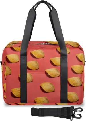 Potato Chips Weekender Bag, Waterproof Travel Duffel Bags, Overnight Bags for Women, Duffel Bag with Trolley Sleeve, For Men Travel Business Gym Gift