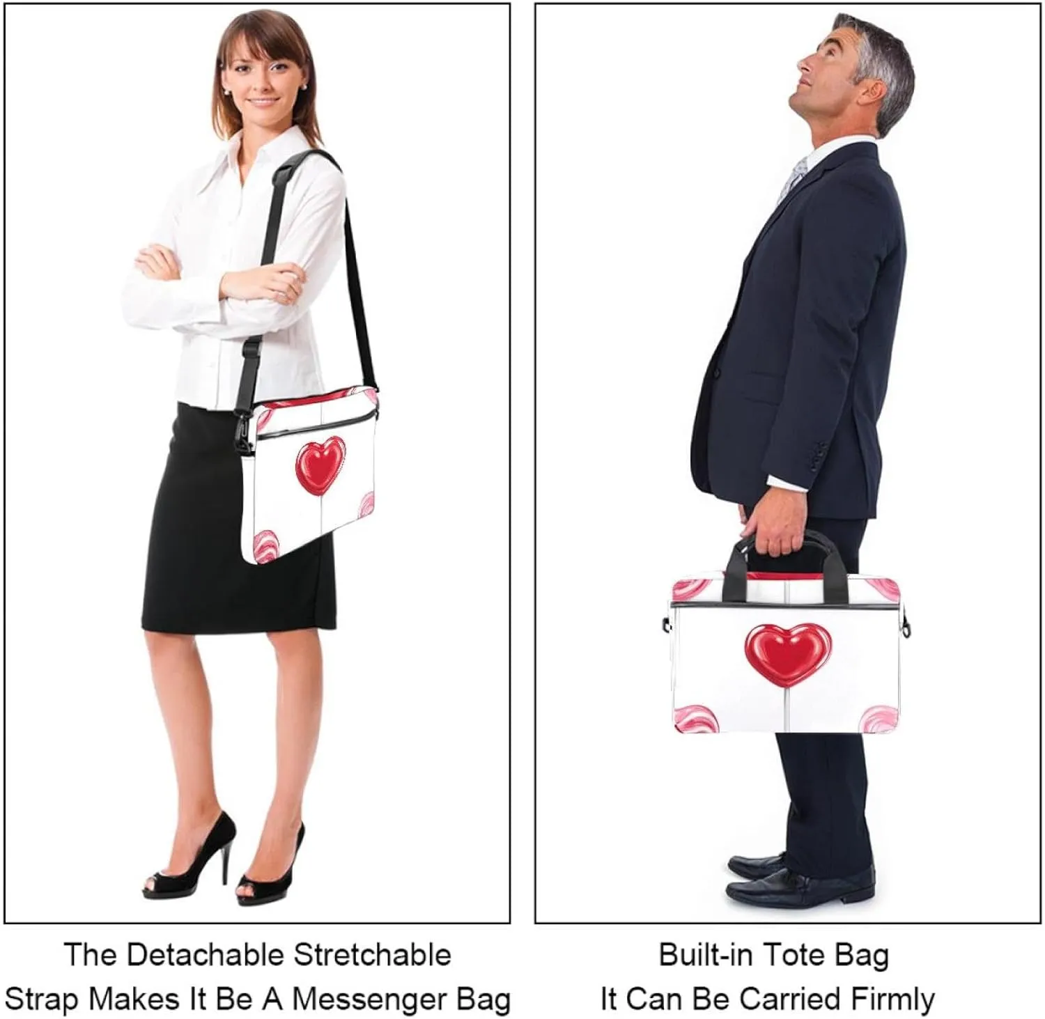 Protective Laptop Shoulder Messenger Bag Heads of Cute Raccoons in Colored Glasses Briefcase Carrying Case Sleeve
