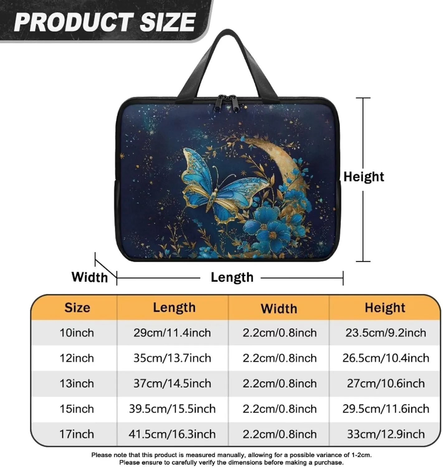 PU Leather Print Laptop Bag Computer Carrying Case Fits Laptop and Tablet, Sleek Design