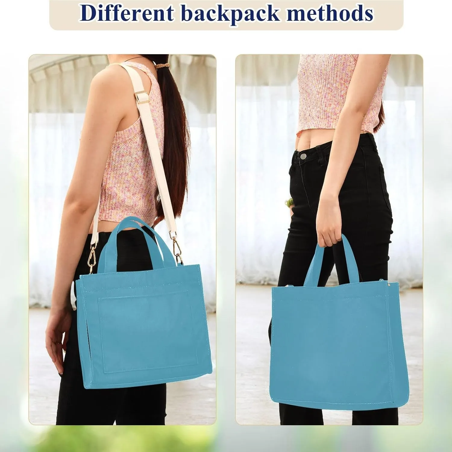 Purple Gradient Tote Purse Women, Corduroy Totes Bags for Women College Tote Bag Small Bag
