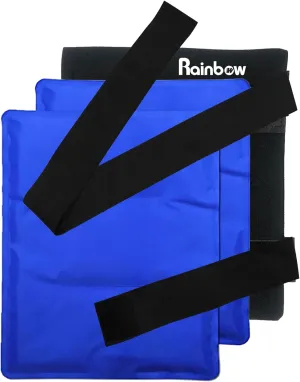RAINBOW Gel Ice Pack for Back Hip Shoulder Knee, Reusable Ice Packs for Injuries Pain Relief, Heat Cold Compress Therapy Packs for Surgery, Swelling, Bruises Large Cold Pads (11" x 14" - Pack of 2)
