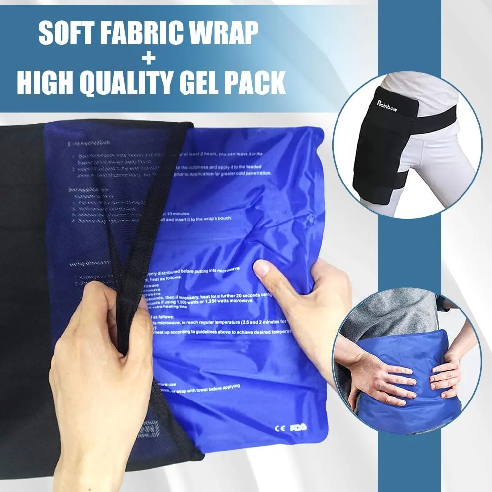 RAINBOW Gel Ice Pack for Back Hip Shoulder Knee, Reusable Ice Packs for Injuries Pain Relief, Heat Cold Compress Therapy Packs for Surgery, Swelling, Bruises Large Cold Pads (11" x 14" - Pack of 2)