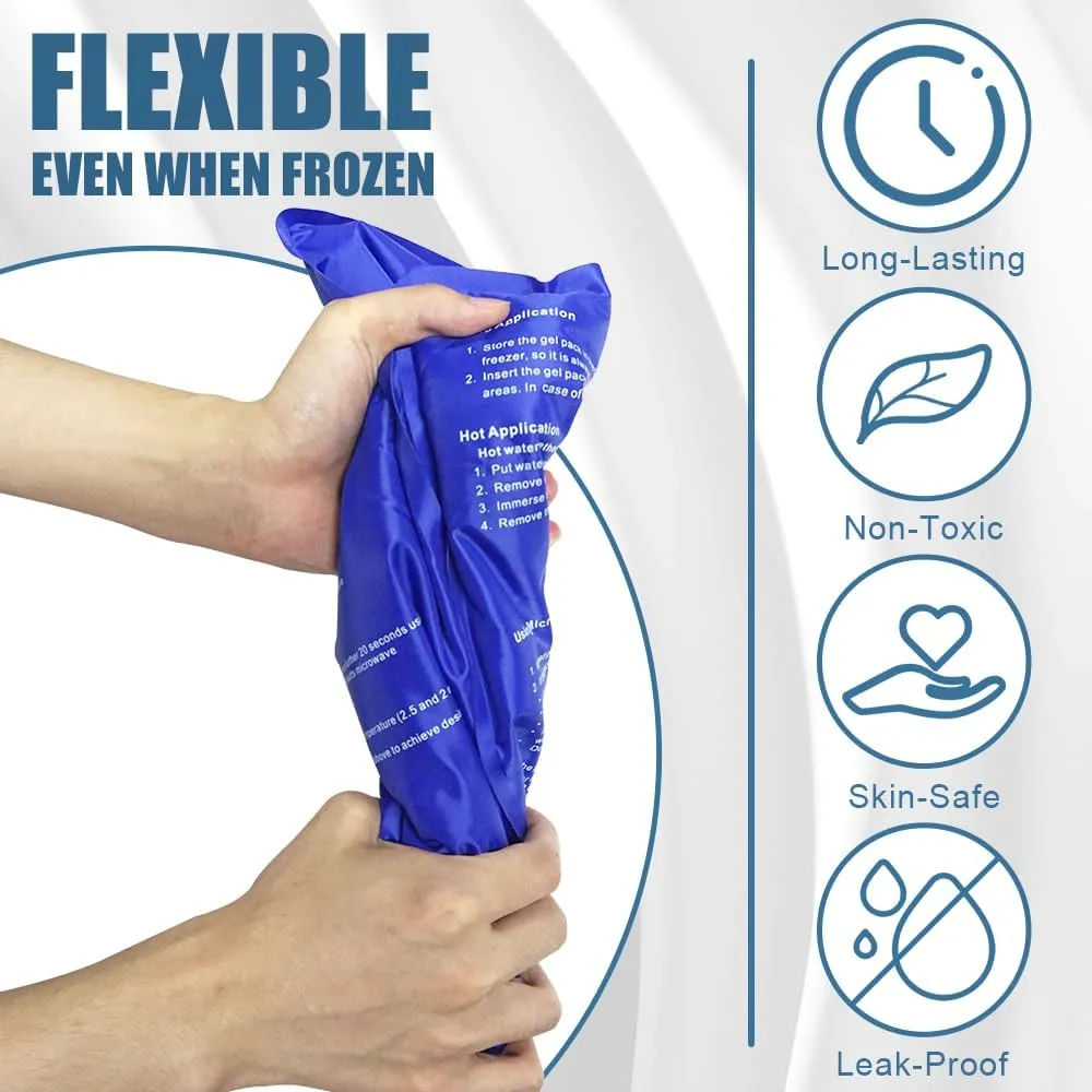 RAINBOW Gel Ice Pack for Back Hip Shoulder Knee, Reusable Ice Packs for Injuries Pain Relief, Heat Cold Compress Therapy Packs for Surgery, Swelling, Bruises Large Cold Pads (11" x 14" - Pack of 2)