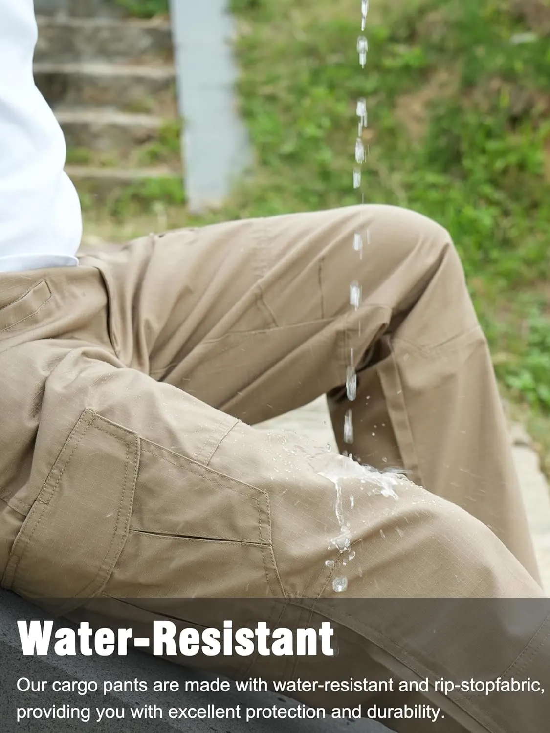 Rapoo Ripstop Water Resistant Cargo Tactical Pants for Men EDC Hiking Work Military Army Pants with 9 Pockets