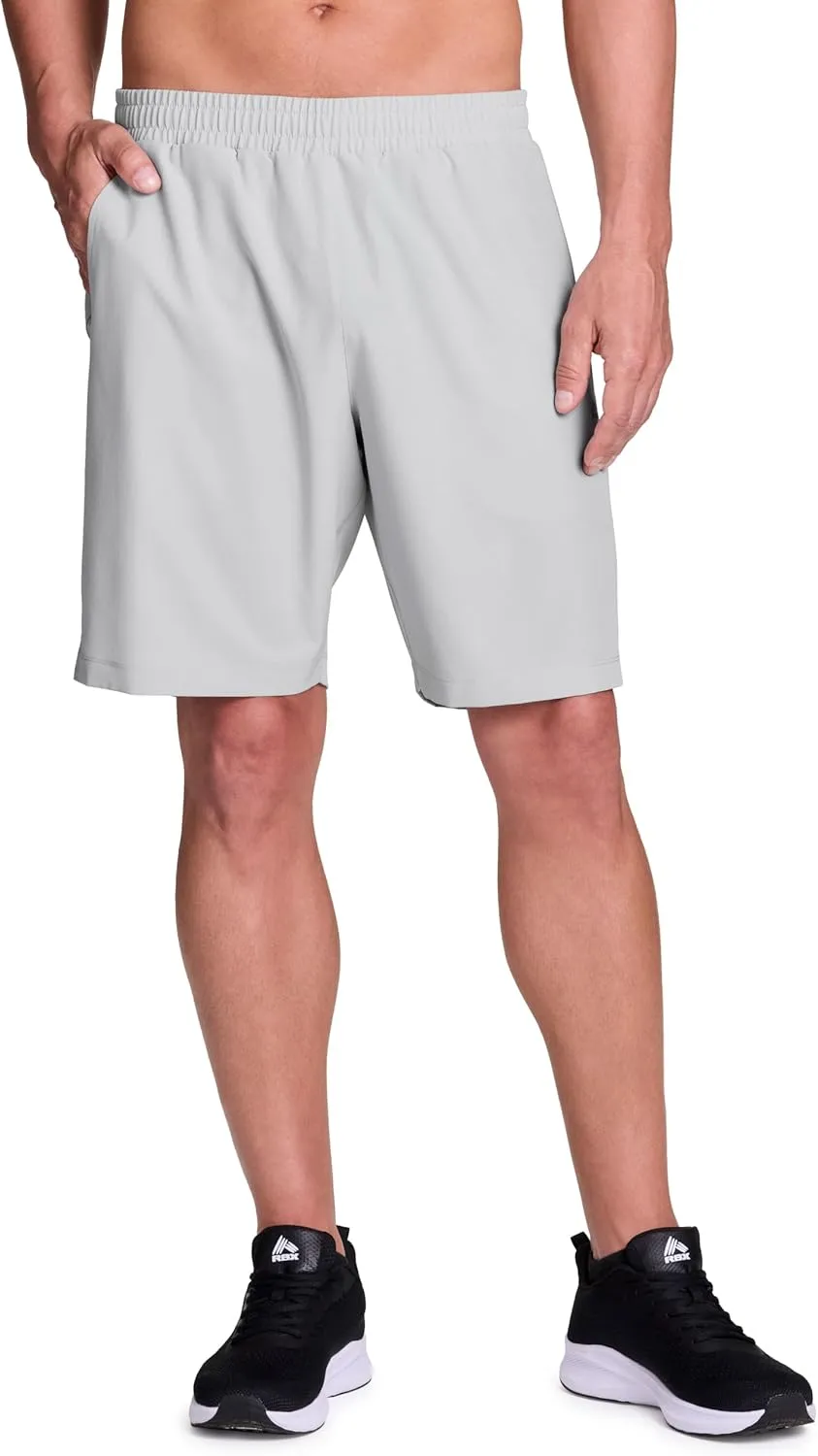 RBX Active Ripstop Shorts for Men, Quick Drying 9-Inch Inseam Workout Hiking Running Gym Basketball Shorts with Pockets