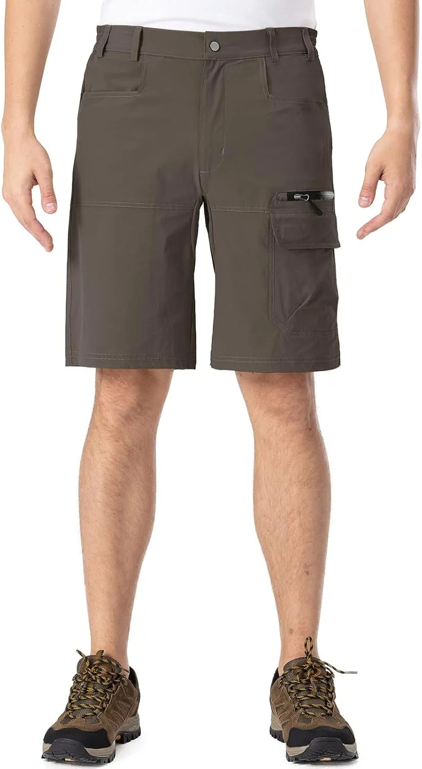 Rdruko Men's Golf Shorts Stretch 9" Quick Dry Lightweight Cargo Hiking Work Outdoor Casual Shorts 5 Pockets