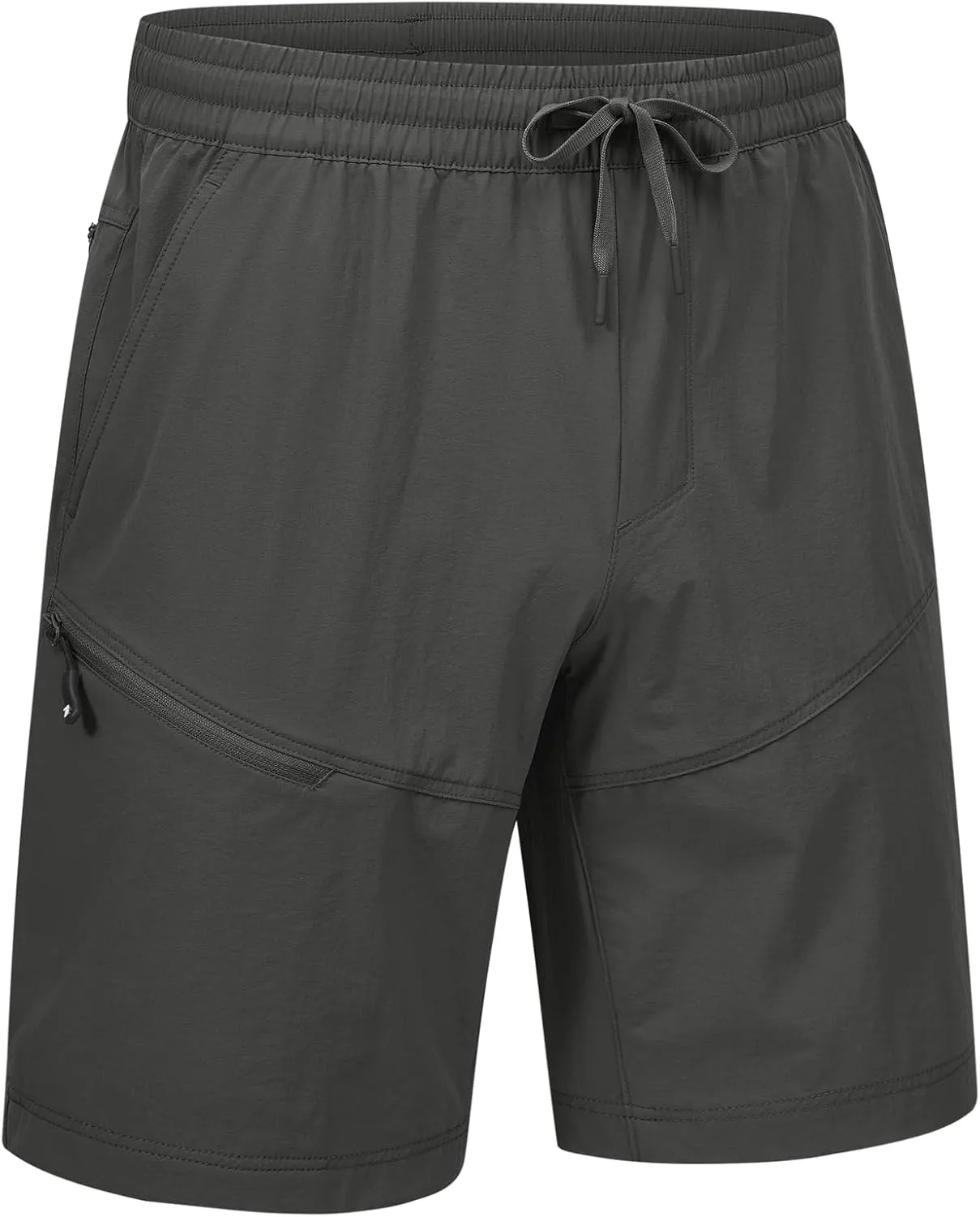 Rdruko Men's Hiking Shorts 9'' Quick Dry Lightweight Work Cargo Outdoor Elastic Waist Shorts with Zipper Pockets