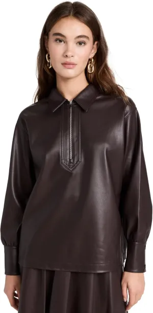 Rebecca Taylor Women's Vegan Leather Pullover