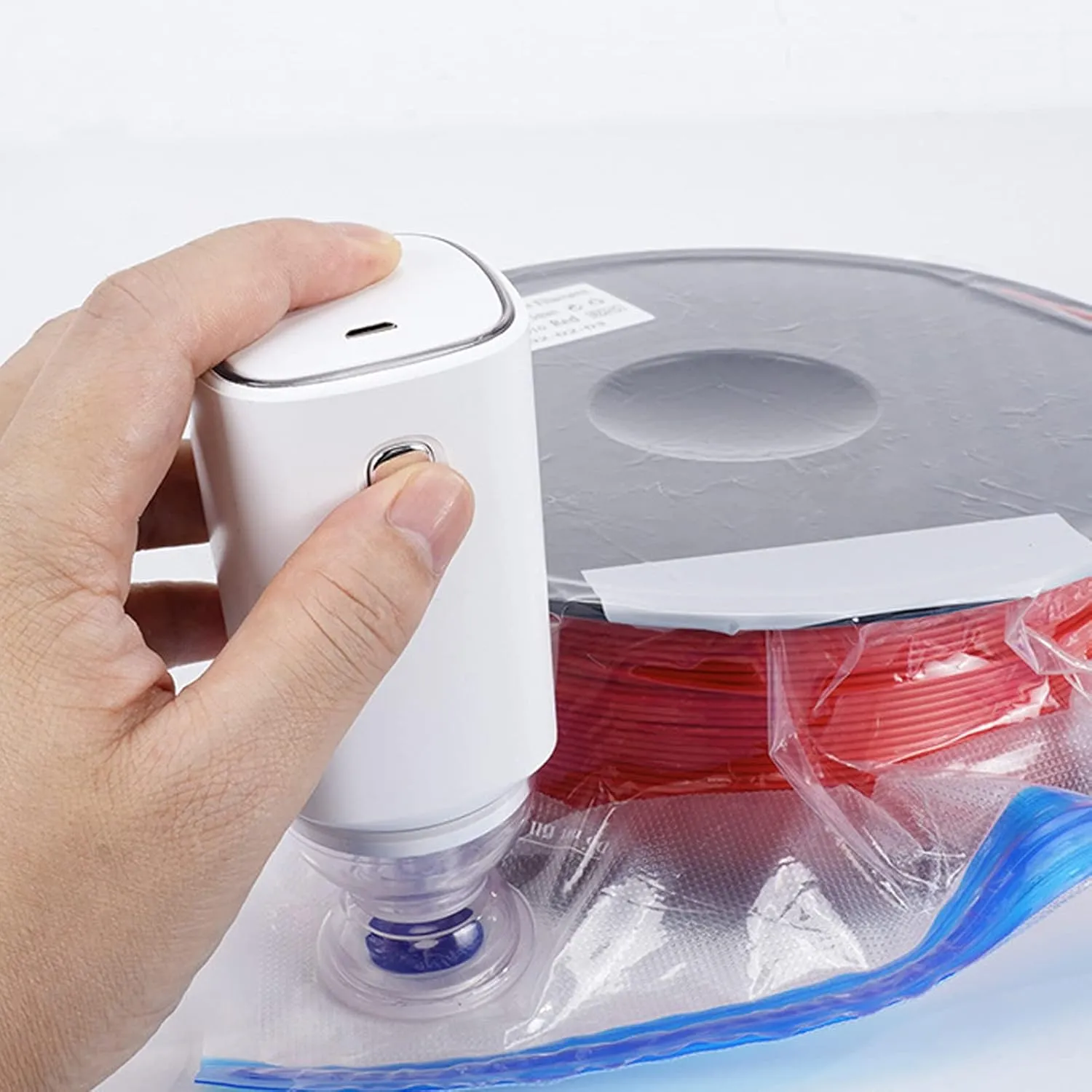 Rechargeable Electric Vacuum Bag Pump, Portable 5V Auto Vacuum Sealer for Compression Bags and 3D Printing Consumables