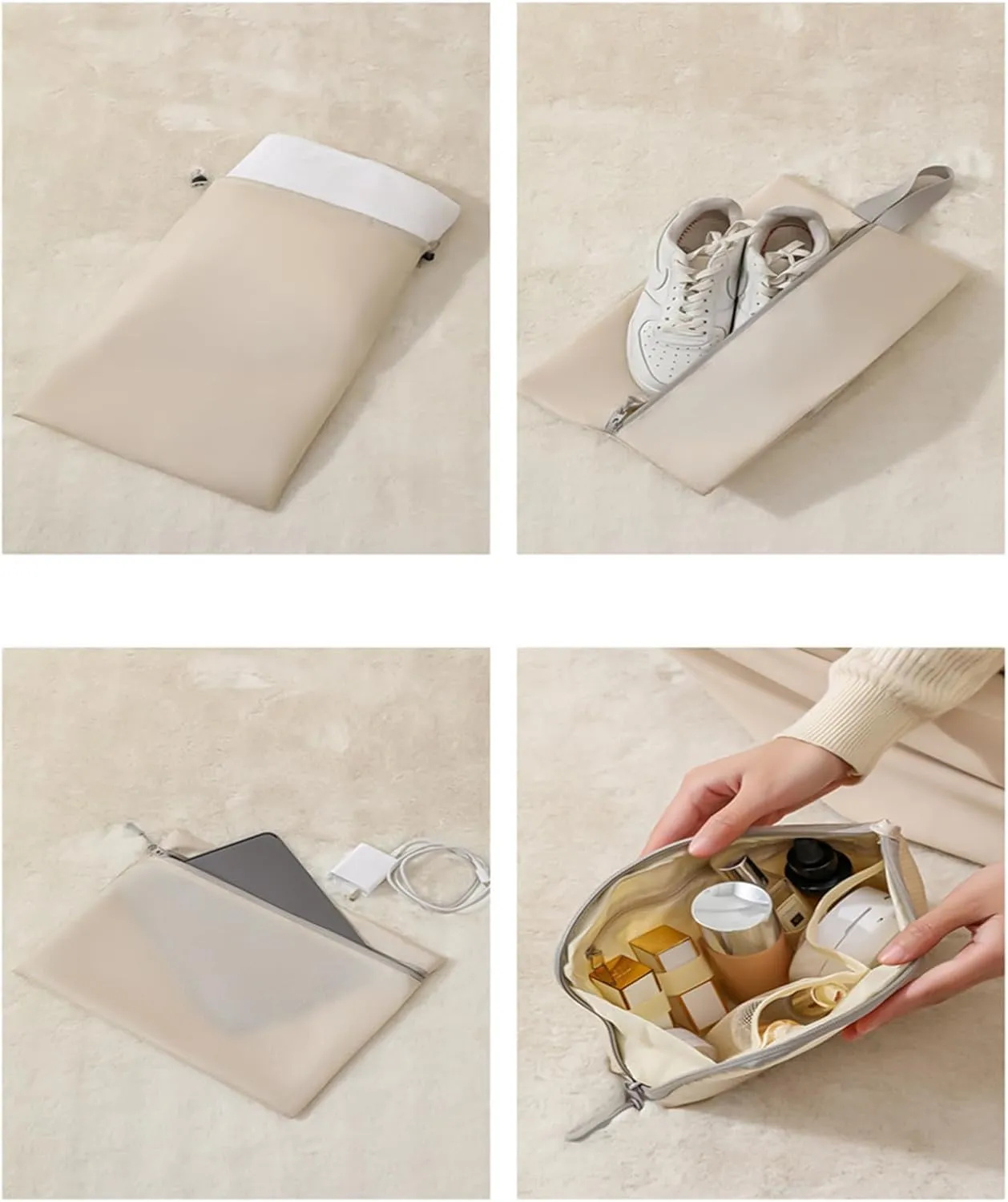 REDYY 4Pieces Compression Storage Bags and Resistant Suitcases Clothes Organizers Handbag for Home and Travel