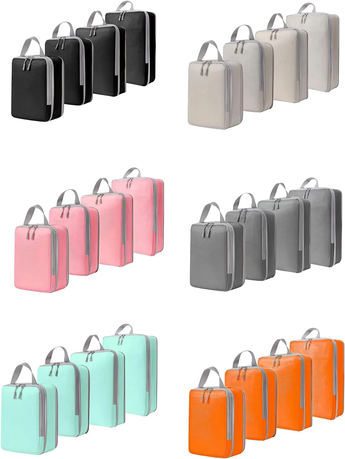 REDYY 4Pieces Compression Storage Bags and Resistant Suitcases Clothes Organizers Handbag for Home and Travel