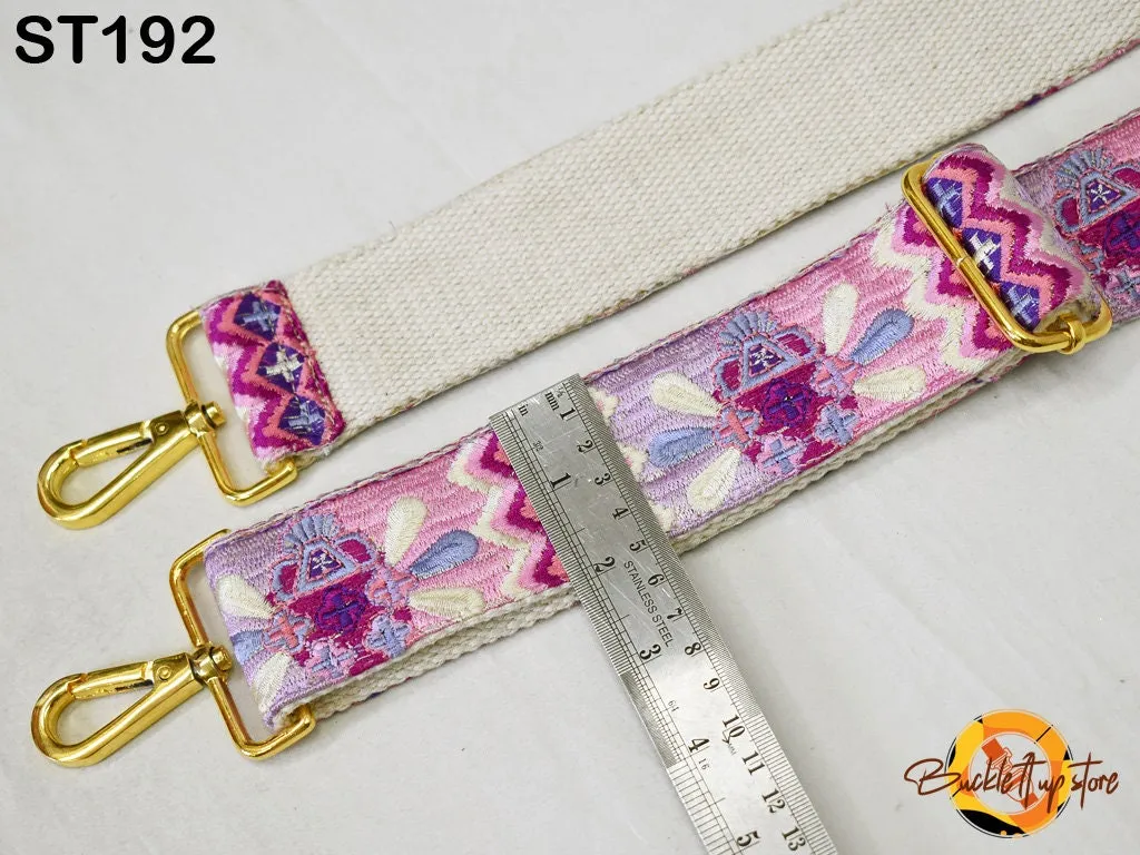 Replacement Handbag Boho Bag Strap Embroidered Camera Strap Adjustable Crossbody Strap for Purses Embroidery Guitar Strap Gift for Daughter