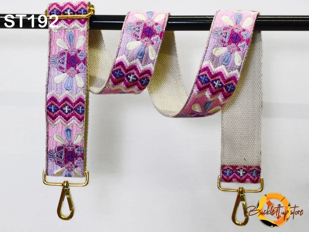 Replacement Handbag Boho Bag Strap Embroidered Camera Strap Adjustable Crossbody Strap for Purses Embroidery Guitar Strap Gift for Daughter