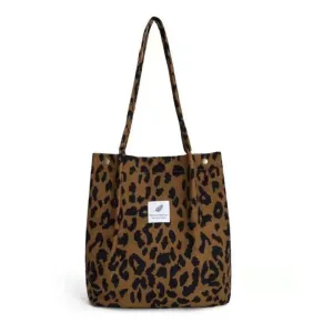 Retro Corduroy Tote Bag