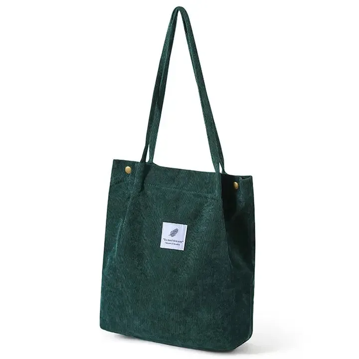 Retro Corduroy Tote Bag