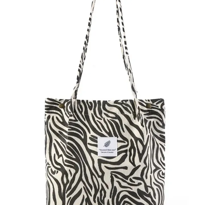 Retro Corduroy Tote Bag