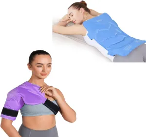 REVIX Shoulder Ice Pack and Extra Large Gel Cold Pack for Full Back Pain