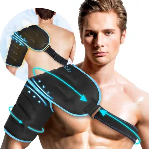 REVIX XL 3D Sewing Shoulder Cold Pack for Better Coverage and Wear, Gel Ice Pack for Rotator Cuff, AC Joint Discomfort Hot Cold Compression Ice Shoulder Wrap for Men & Women