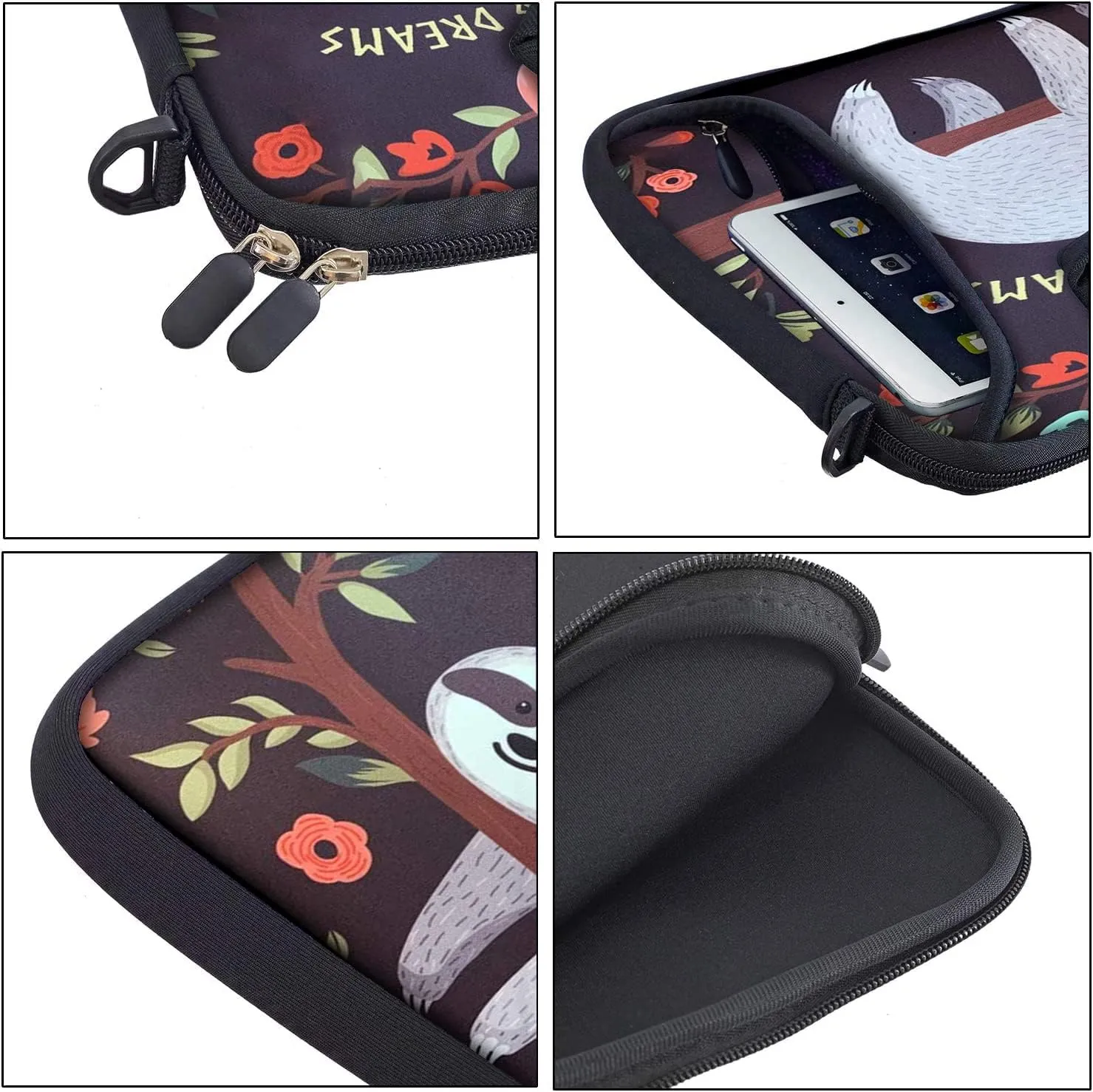 RICHEN 14 15 15.4 15.6 inch Laptop Shoulder Bag Messenger Bag Notebook Handle Sleeve Neoprene Carrying Tablet Case with Accessories Pocket (14-15.6 inch, Sloth)