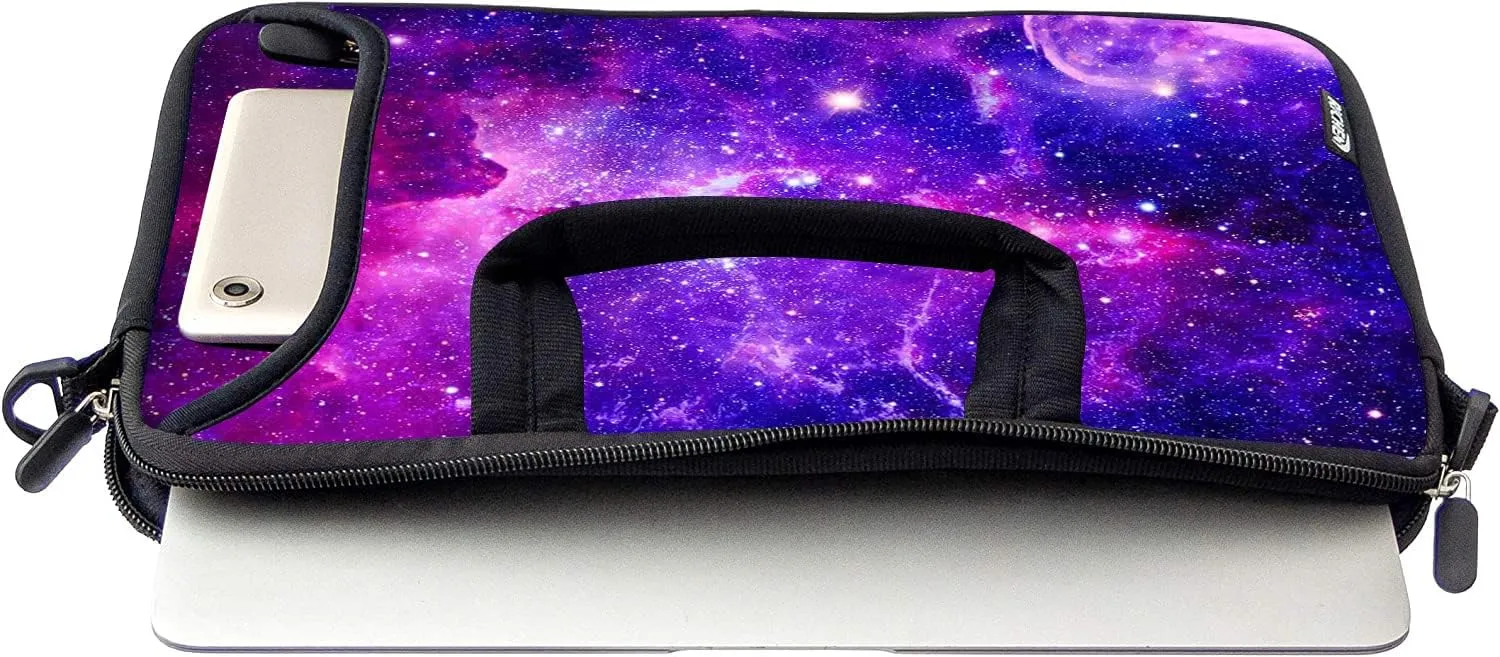 RICHEN 17 inch Laptop Shoulder Bag Carrying Case with Handle Fits 15.6/16/17/17.3/17.4 inch Laptop Notebook (16-17.3 inch, Purple Galaxy)